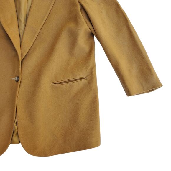 Vintage L. L. Bean Camel Tan Wool Cashmere Blazer Jacket USA Size 18R - Picture 4 of 8